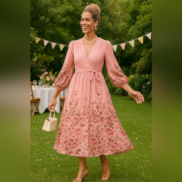 New Elegant Floral 24W Special Events Country Club Chic Old Money Cocktail - Picture 1 of 9